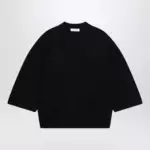 Fear of God Essentials Signature 90s-style knit 3/4-sleeve polo in black