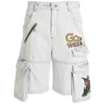 Gcds Bleached Embroidered Ultracargo Bermuda Shorts