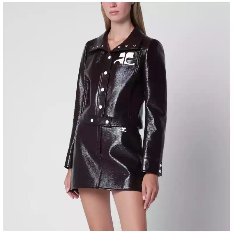 Courreges Courrèges Reedition jacket in burgundy vinyl