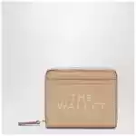 Marc Jacobs Mini beige full-grain leather wallet