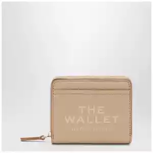 Marc Jacobs Mini beige full-grain leather wallet