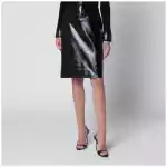 Courreges Courrèges Knee-length lined vinyl skirt in black