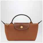 Longchamp Le Pliage Original Pebble clutch bag cognac