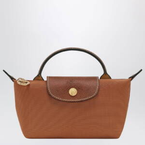 Longchamp Le Pliage Original Pebble clutch bag cognac