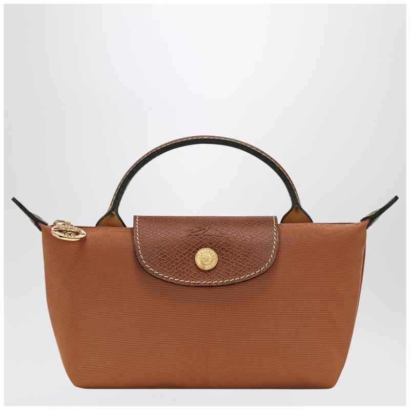 Longchamp Le Pliage Original Pebble clutch bag cognac