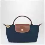 Longchamp Le Pliage Original Pebble clutch bag marine