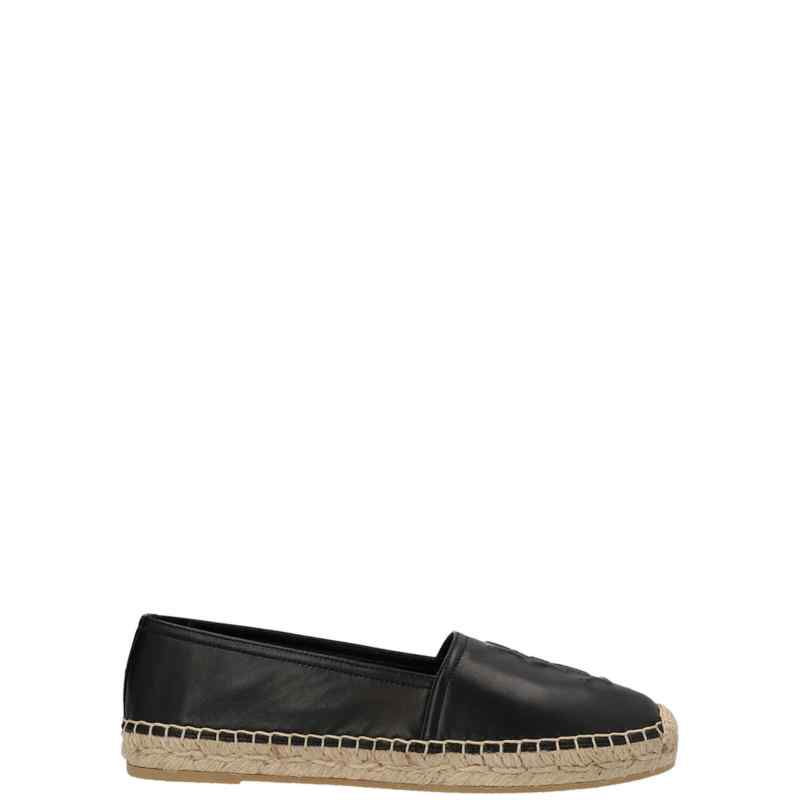 Saint Laurent Logo Leather Espadrilles