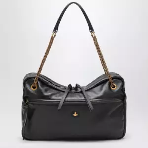 Vivienne Westwood Dolce Large shoulder bag in textured calf leather black/beige