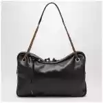 Vivienne Westwood Dolce Large shoulder bag in textured calf leather black/beige