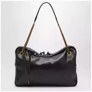 Vivienne Westwood Dolce Large shoulder bag in textured calf leather black/beige