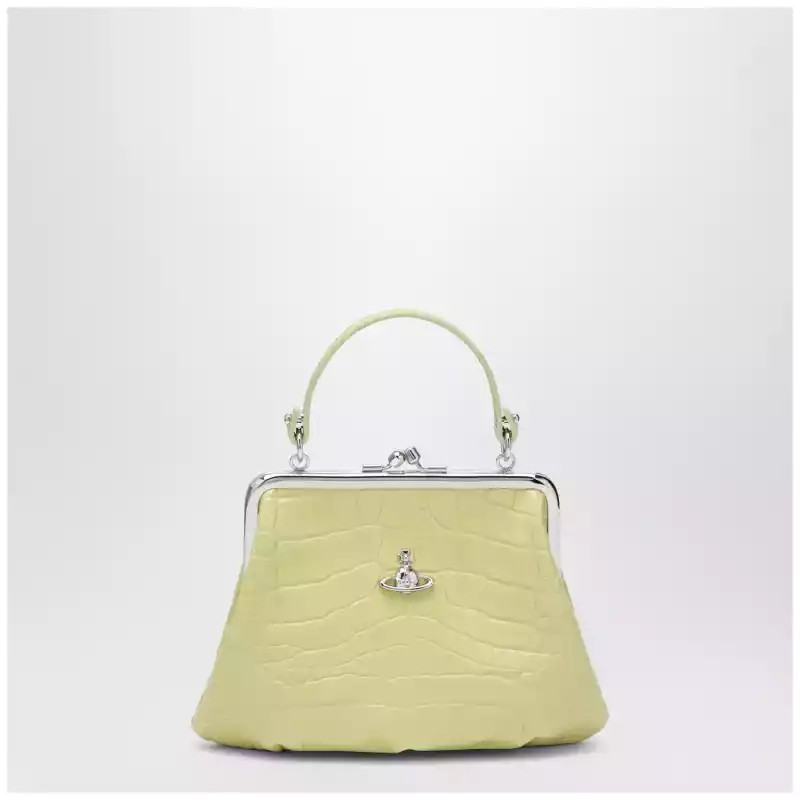Vivienne Westwood Granny Frame crocodile-embossed leather purse, lime