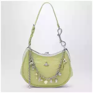 Vivienne Westwood Charm bag in lime croc-effect patent leather