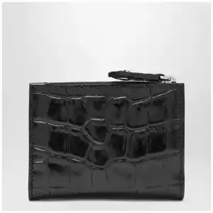 Vivienne Westwood Slim Flap crocodile-embossed leather card holder, black