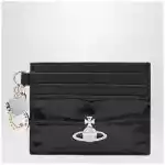 Vivienne Westwood Croc-embossed leather card holder with charms, black