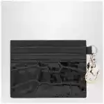 Vivienne Westwood Croc-embossed leather card holder with charms, black