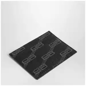 Balenciaga Signature card holder in black and grey BB Monogram coated canvas