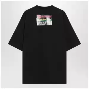 Balenciaga Bumper Stickers medium-fit cotton T-shirt in black