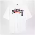 Balenciaga Bumper Stickers medium-fit cotton T-shirt in white