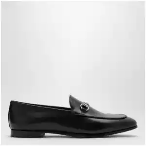 GUCCI Black leather Jordaan loafer