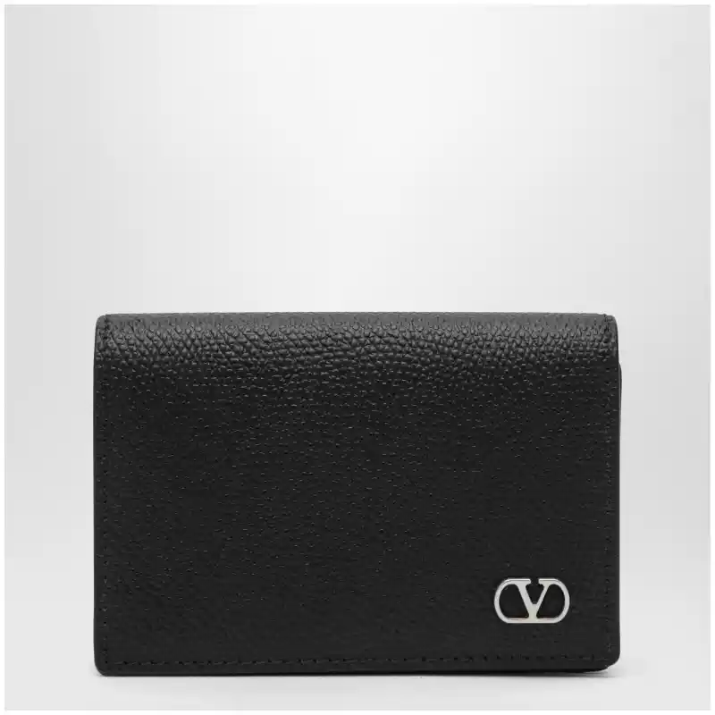 Valentino Garavani VLogo bifold card wallet in black leather