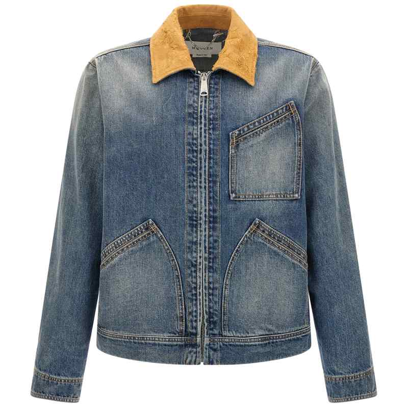 809777QTACM0439_01_M_2025-02-10T10-39-08.678Z Alexander McQueen Suede Denim Jacket