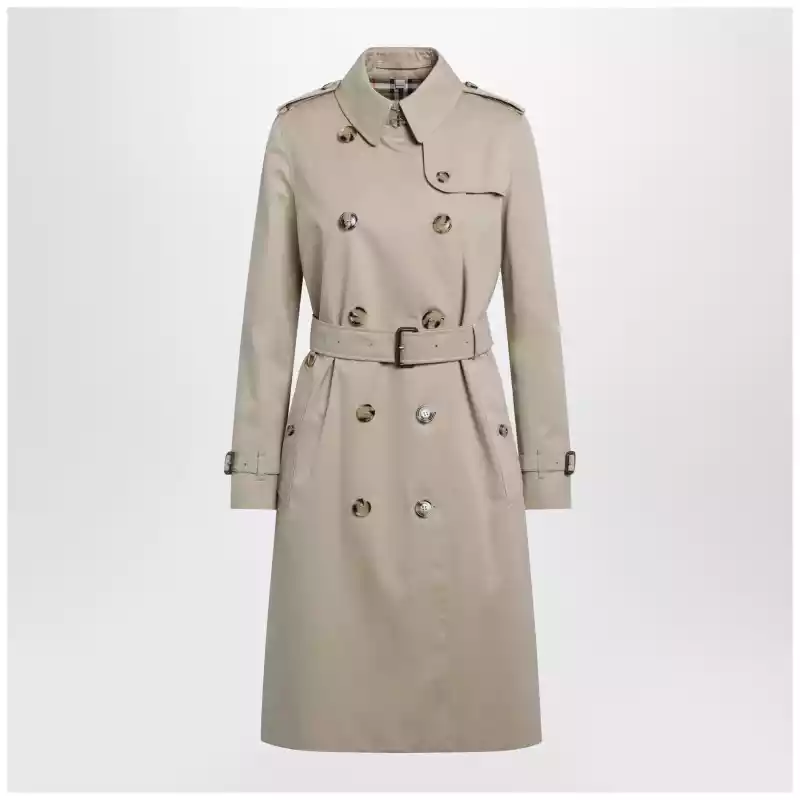 8117249123456_T_BURBE-A1366.x Burberry Long Kensington Heritage cotton trench coat in honey
