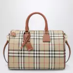 Burberry Medium bowling bag with Check pattern