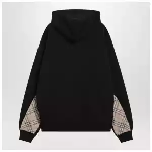 Burberry Black sweatshirt with Check-pattern inserts