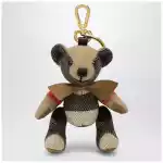 Burberry Thomas teddy bear charm in check cashmere, beige