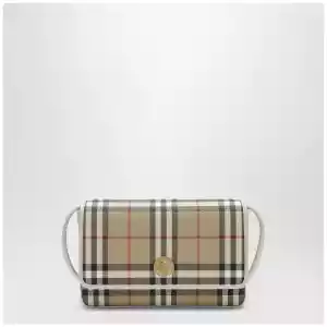 Burberry White Hampshire bag with Check pattern