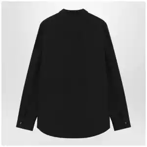 Burberry Classic-fit cotton poplin shirt with Check trim, black