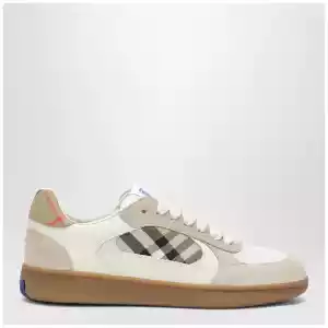 Burberry Terrace leather and suede sneakers with beige check