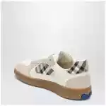Burberry Terrace leather and suede sneakers with beige check