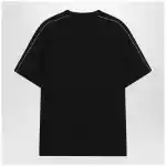 Burberry Cotton T-shirt with Check trim in black