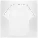 Burberry Cotton T-shirt with Check trim in Chalk