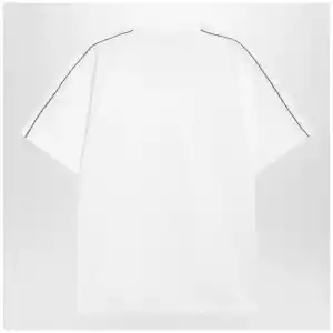 Burberry Cotton T-shirt with Check trim in Chalk