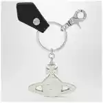 Vivienne Westwood Hammered Orb keyring in hammered iron, silver