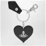 Vivienne Westwood Mirror Heart Orb heart keyring in iron, black