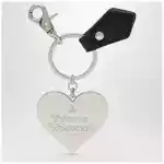Vivienne Westwood Mirror Heart Orb heart keyring in iron, black