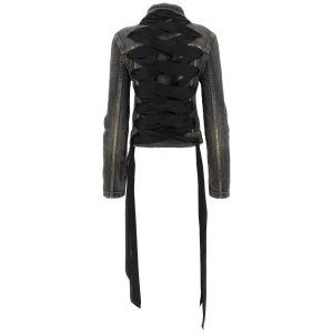Balenciaga Lace Up Denim Jacket