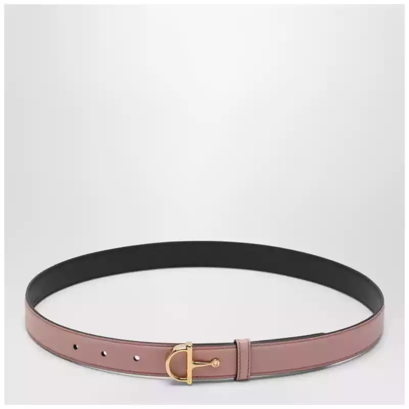 GUCCI Thin pink belt with Half Horsebit buckle