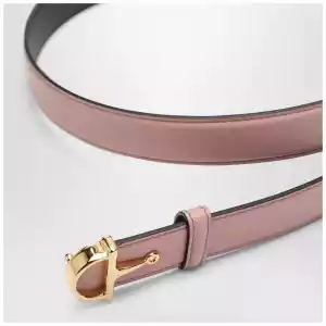 GUCCI Thin pink belt with Half Horsebit buckle