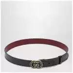 GUCCI Black GG interlocking buckle belt