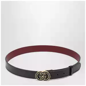 GUCCI Black GG interlocking buckle belt