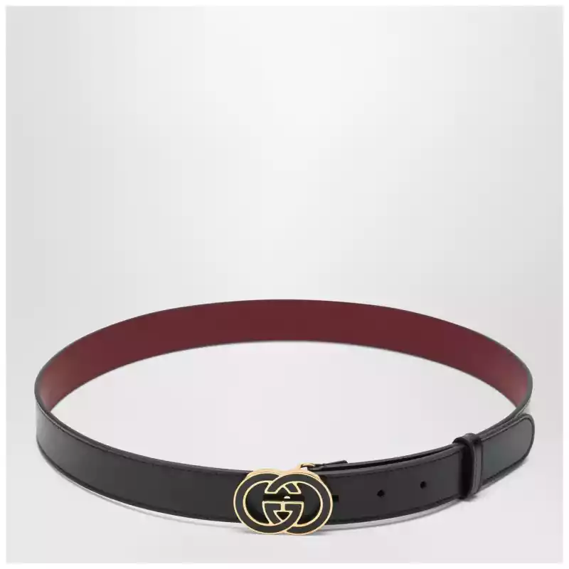 GUCCI Black GG interlocking buckle belt