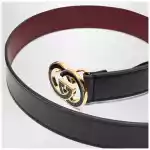GUCCI Black GG interlocking buckle belt