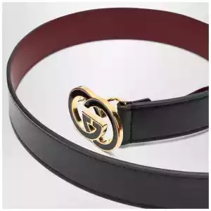 GUCCI Black GG interlocking buckle belt