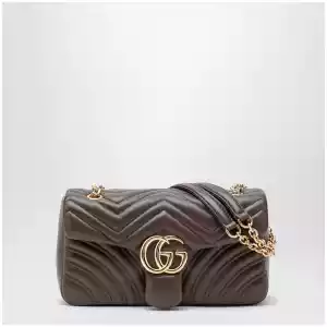 GUCCI Medium GG Marmont shoulder bag in taupe leather