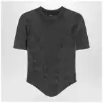 Balenciaga Washed black corset-style T-shirt