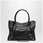 Balenciaga Le City small lambskin leather tote bag in black